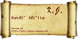 Kató Júlia névjegykártya