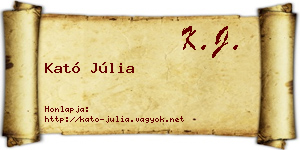 Kató Júlia névjegykártya